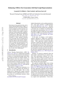 Enhancing AMR-to-Text Generation with Dual Graph Representations