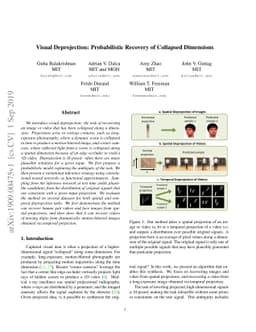Visual Deprojection: Probabilistic Recovery of Collapsed Dimensions