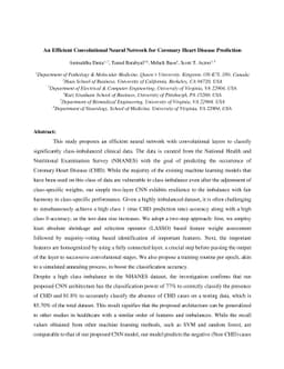 An Efficient Convolutional Neural Network for Coronary Heart Disease
  Prediction