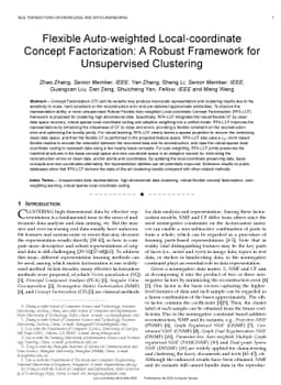 Flexible Auto-weighted Local-coordinate Concept Factorization: A Robust
  Framework for Unsupervised Clustering
