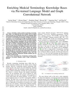 Enriching Medcial Terminology Knowledge Bases via Pre-trained Language
  Model and Graph Convolutional Network