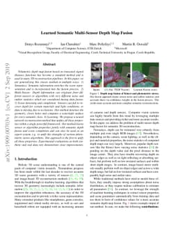 Learned Semantic Multi-Sensor Depth Map Fusion