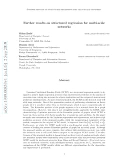 Further results on structured regression for multi-scale networks