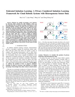 Federated Imitation Learning: A Privacy Considered Imitation Learning
  Framework for Cloud Robotic Systems with Heterogeneous Sensor Data
