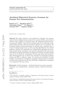 Attributed Rhetorical Structure Grammar for Domain Text Summarization