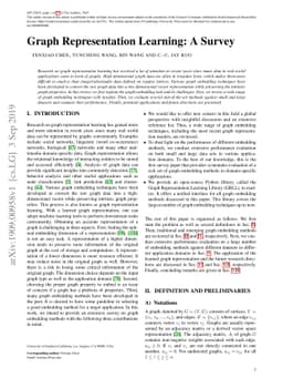 Graph Representation Learning: A Survey