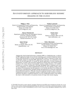 An Event-Driven Approach to Serverless Seismic Imaging in the Cloud