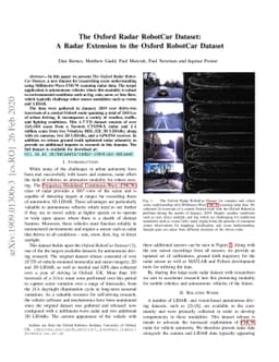 The Oxford Radar RobotCar Dataset: A Radar Extension to the Oxford
  RobotCar Dataset