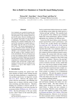 How to Build User Simulators to Train RL-based Dialog Systems
