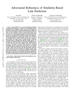 Adversarial Robustness of Similarity-Based Link Prediction