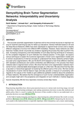 Demystifying Brain Tumour Segmentation Networks: Interpretability and
  Uncertainty Analysis