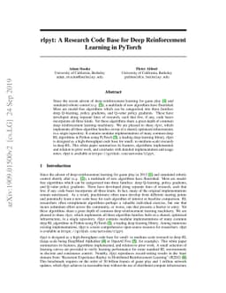 rlpyt: A Research Code Base for Deep Reinforcement Learning in PyTorch