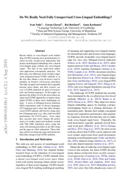 Do We Really Need Fully Unsupervised Cross-Lingual Embeddings?