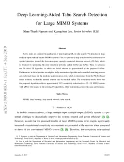 Deep Learning-Aided Tabu Search Detection for Large MIMO Systems