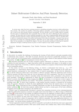 Subset Multivariate Collective And Point Anomaly Detection
