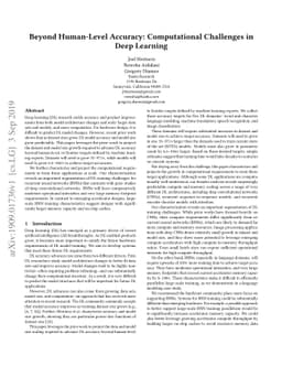 Beyond Human-Level Accuracy: Computational Challenges in Deep Learning