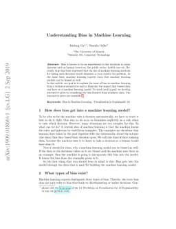 Understanding Bias in Machine Learning