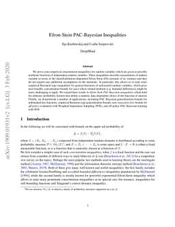 Efron-Stein PAC-Bayesian Inequalities