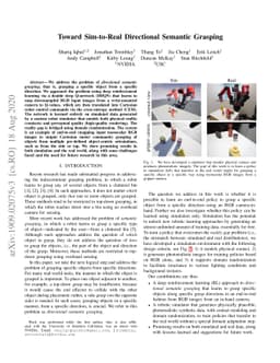 Toward Sim-to-Real Directional Semantic Grasping