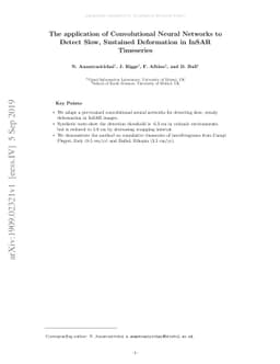 The application of Convolutional Neural Networks to Detect Slow,
  Sustained Deformation in InSAR Timeseries