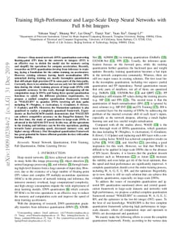 Training High-Performance and Large-Scale Deep Neural Networks with Full
  8-bit Integers