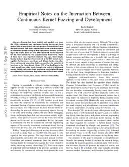 Empirical Notes on the Interaction Between Continuous Kernel Fuzzing and
  Development