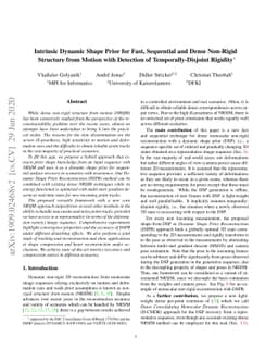 Intrinsic Dynamic Shape Prior for Fast, Sequential and Dense Non-Rigid
  Structure from Motion with Detection of Temporally-Disjoint Rigidity