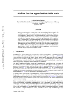 Additive function approximation in the brain