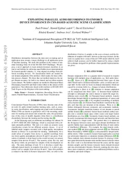 Exploiting Parallel Audio Recordings to Enforce Device Invariance in
  CNN-based Acoustic Scene Classification