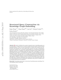 Structured Query Construction via Knowledge Graph Embedding