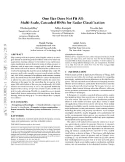 One Size Does Not Fit All: Multi-Scale, Cascaded RNNs for Radar
  Classification