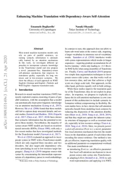 Enhancing Machine Translation with Dependency-Aware Self-Attention