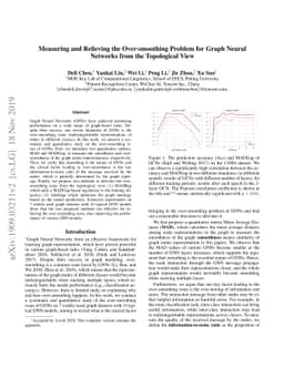 Measuring and Relieving the Over-smoothing Problem for Graph Neural
  Networks from the Topological View
