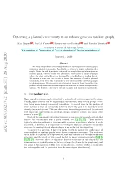 Detecting a planted community in an inhomogeneous random graph