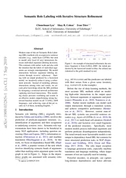 Semantic Role Labeling with Iterative Structure Refinement