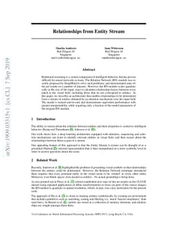 Relationships from Entity Stream