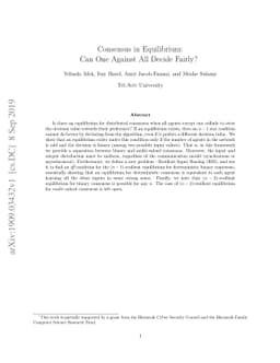 Consensus in Equilibrium: Can One Against All Decide Fairly?