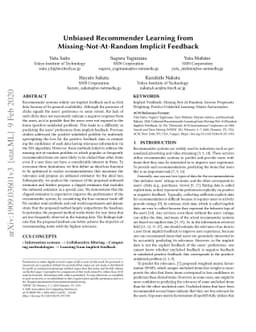 Unbiased Recommender Learning from Missing-Not-At-Random Implicit
  Feedback