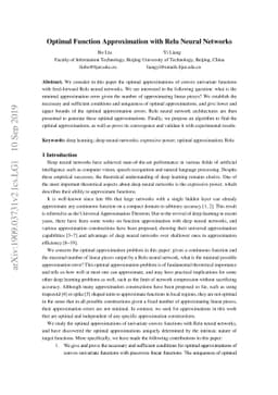 Optimal Function Approximation with Relu Neural Networks