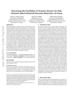 Discussing the Feasibility of Acoustic Sensors for Side Channel-aided
  Industrial Intrusion Detection: An Essay