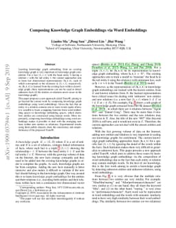 Composing Knowledge Graph Embeddings via Word Embeddings
