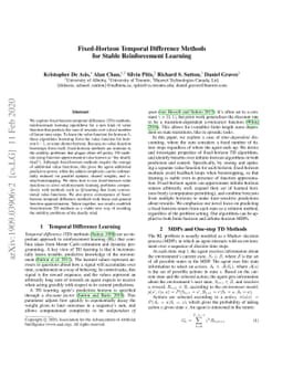 Fixed-Horizon Temporal Difference Methods for Stable Reinforcement
  Learning