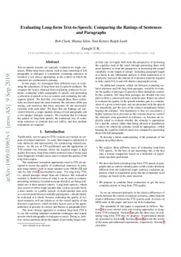 Evaluating Long-form Text-to-Speech: Comparing the Ratings of Sentences
  and Paragraphs