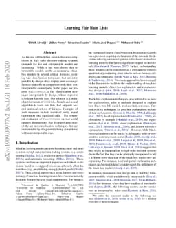 Learning Fair Rule Lists