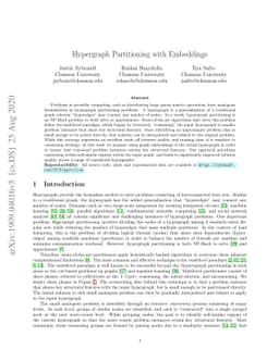 Hypergraph Partitioning With Embeddings