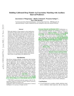 Building Calibrated Deep Models via Uncertainty Matching with Auxiliary
  Interval Predictors