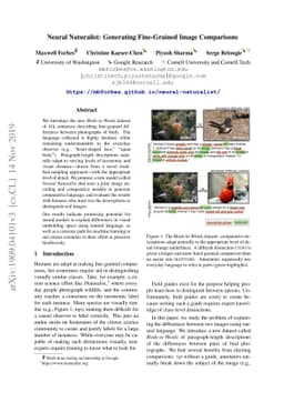 Neural Naturalist: Generating Fine-Grained Image Comparisons