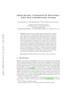 Option Encoder: A Framework for Discovering a Policy Basis in
  Reinforcement Learning