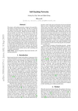 Self-Teaching Networks