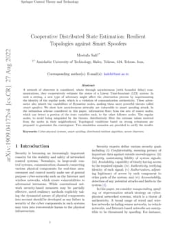 Cooperative Distributed State Estimation: Resilient Topologies against
  Smart Spoofers